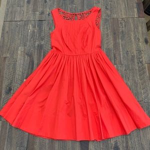 Moulinette Soeurs Laced Back Dress, Size 0, Burnt Red/Orange